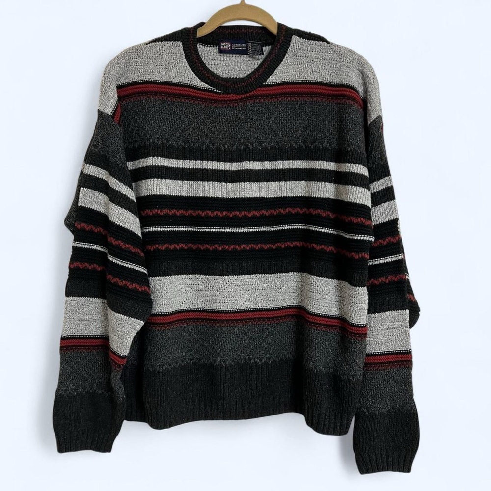 Vintage Crewneck Sweater Black, Gray, Red